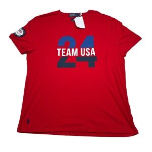 Polo Ralph Lauren Team USA 24 Olympics T-Shirt Womens‎ XL Red Graphic NEW